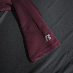 Russell Athletic Mens L Burgundy Ribbed-Texture Training Fit Hoodie Jacket Sport