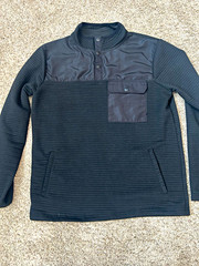 NOMAD Men’s Black Pullover Sweatshirt Mock Neck Button Pocket Solid Size S