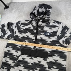 The North Face Hoodie Mens 2XL Black White Sherpa Aztec Fleece 1/2 Zip Pullover