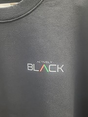 New Actively Black Solid Black Crew Neck Logo Sweatshirt Men’s US Size XXL