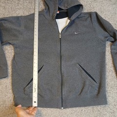 Nike The Athletic Dept Mens Large Gray Full Zip Fleece Hoodie Swoosh Logo