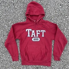 VTG Taft University Hoodie Mens Small Red College School Law Sports Outdoor Y2K