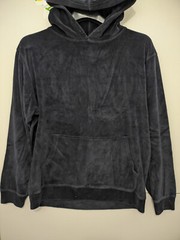 Elwood Sweatshirt Mens S Blue Hoodie Pullover Velour Microfiber Relax Oversize