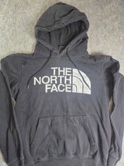 North Face Hoodie Mens Small Black Pullover Sweatshirt Outdoor Logo Spell Out