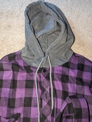 Hoodie Blue-Red-Purple-Green Dark Gray Shirt Flannel Look L-XL-2XL-3XL Free Ship