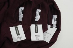 New Topman Mens XXS / S / L Burgundy Knit Cotton Blend Classic Raglan Sweatshirt