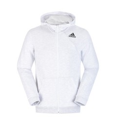 Men adidas Cross Up Full Zip Hoodie Light Heather Grey NEW