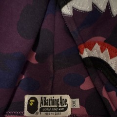 A Bathing Ape BAPE Purple/Pink/Blue Camo Shark Full Zip Hoodie Men’s XXL