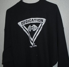 Vintage 1980s New York Dedication weight lifting sweatshirt XL