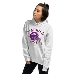 Married Into This Vikings Football Minnesota Hoodie Husband Wife S,M,L,XL,2X,3X