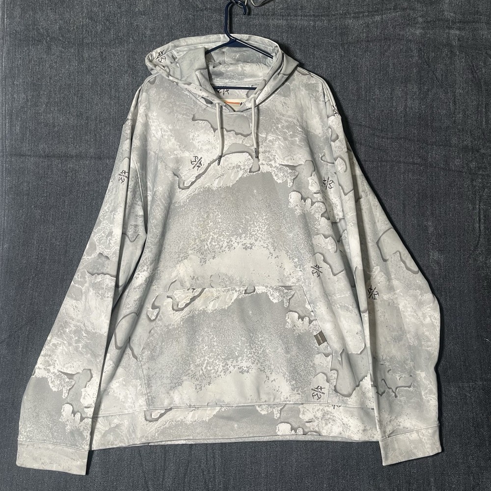 Magellan Outdoors Realtree Hoodie Mens 2XL White Gray Snow Camo Pullover Hunting