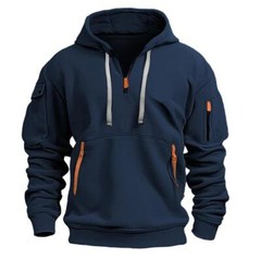 Men’s Hooded Hoodie Zipper Multi-pocket Pullover Jacket Sports Casual Sweatshirt