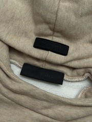 Essentials Fear Of God Beige Mock Neck Hoodie Size XXS Baggy Boxy Fit