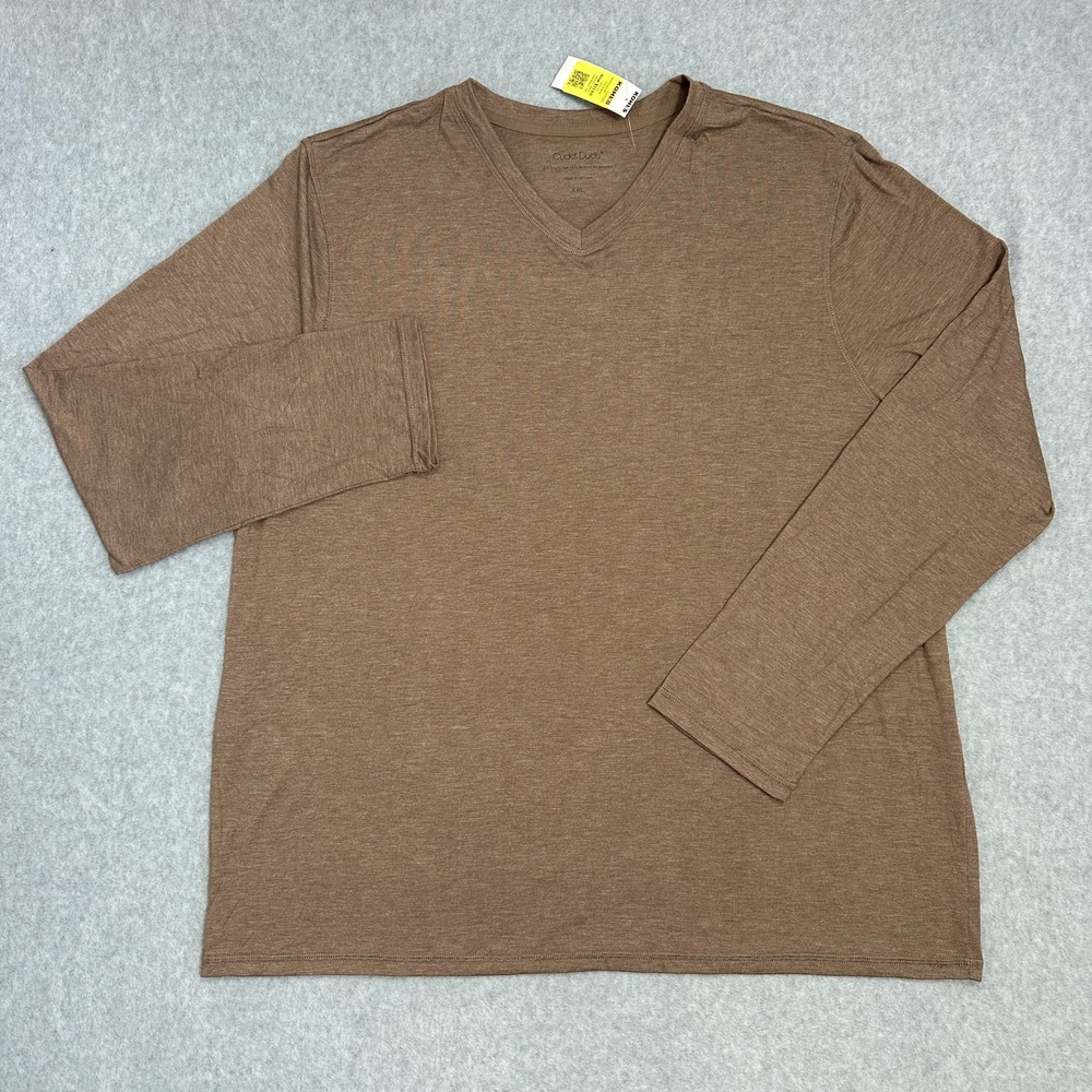 NWT Cuddl Duds Men’s XXL Brown Long Sleeve Crew Neck Pullover Tee