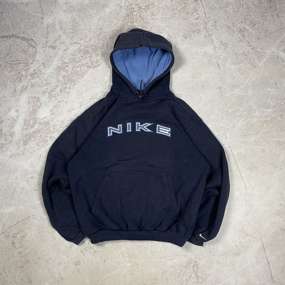 90’s Nike Y2K Spell Out Boxy Fit Embroidered Faded Hoodie