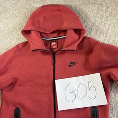 Nike Tech Fleece Hoodie Mens M Red Full Zip Activewear Sweatshirt