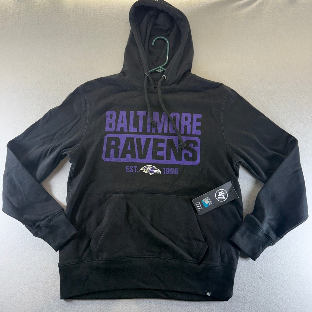 47 Brand Baltimore Ravens NFL Hoodie Mens Medium Jet Black F03PMIYAN555174JK NEW