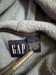 Large Vintage 90s Blue GAP Fleece Hoodie Preppy Fashion Fall Winter Streetwear