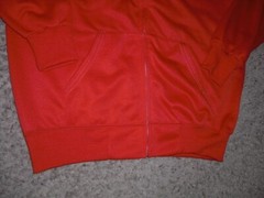 Vintage 80s POLYESTER FOAM FILLED full zip front red athletic Hoodie XL 46