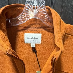 Goodfellow & Co Men’s Orange Mock Neck 1/4 Zip Fleece Pullover Pockets XL
