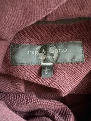 rag & bone Men’s City Burgundy Hoodie Sweatshirt Large