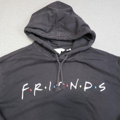 Friends Hoodie Mens Medium Gray H&M Pullover Kangaroo Pocket TV Show Graphic