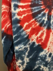 Parks Hoodie Mens Medium Red White Blue Tie Dye Quarter Zip Kangaroo Pocket