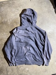 Y2K 22000S SUN FADED THERMAL FULL ZIP HOODIE PURPLE WASH BOXY FIT SIZE LARGE