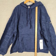 Alo Yoga Mens Triumph Restore Hoodie Navy Blue Large M3243R Oversized Pullover