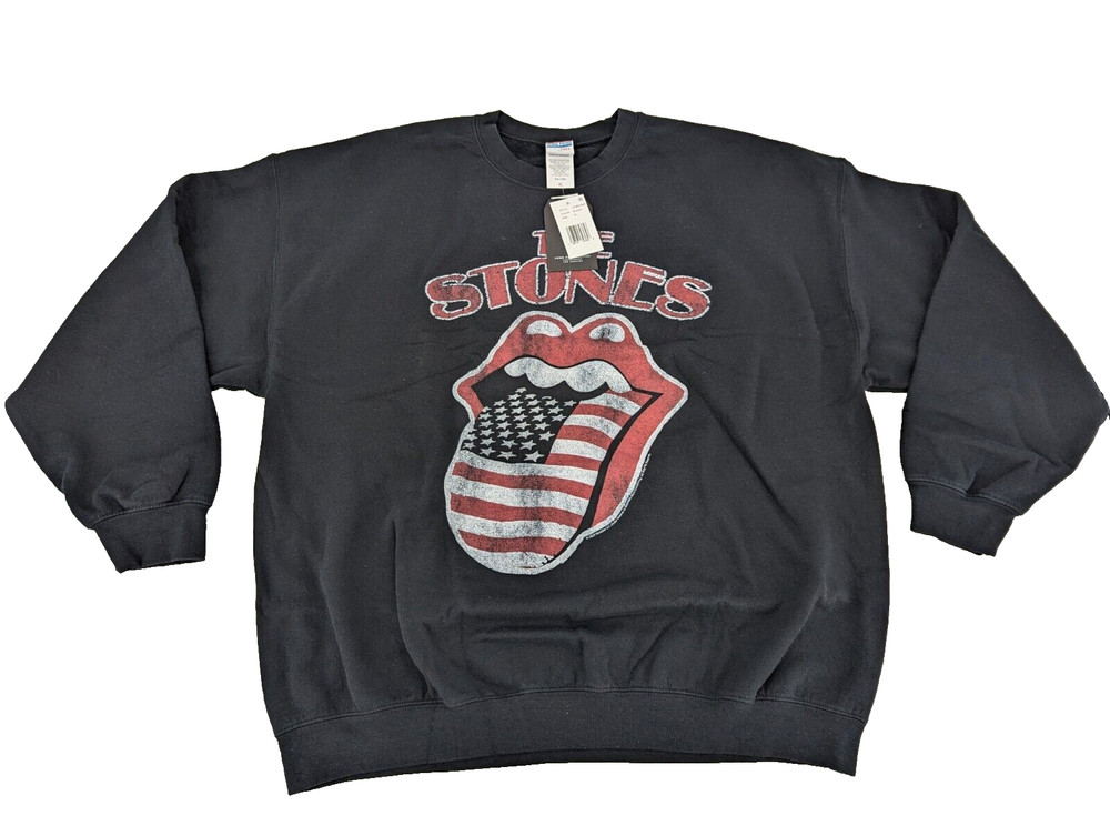 Junk Food Rolling Stones Sweatshirt Crew Neck North America 1981 Black Size XL