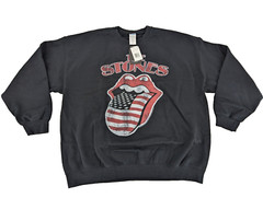 Junk Food Rolling Stones Sweatshirt Crew Neck North America 1981 Black Size XL