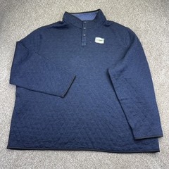 George Reversible 1/4 Snap Quilted Sweatshirt Mens Big Size 5XL 62-64 Blue NWT