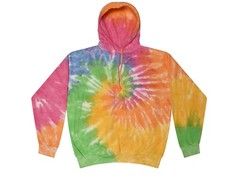 Tie Dye Multi-Color Hoodies, Adult S to XXXL 80% Cotton, L/S, Pockets No Zipper