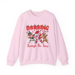 Christmas Sweatshirt – Holiday Apparel Pullover – Dabbing Snowflake Design,
