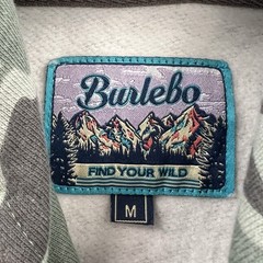 Burlebo Men Green Duck Camo Print Hunting Pullover Fleece Hoodie Sweatshirt M