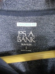 Jos A Bank Hoodie Mens L Tailored Fit Full Zip Traveler Gray Heather