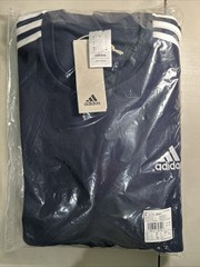 adidas Essentials Crew Mens Size Large Classic 3 Stripes Sweatshirt Legend Ink
