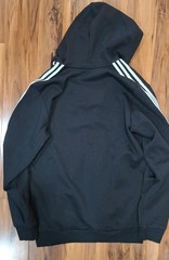 Adidas Men Essentials Fleece 3-Stripes Full-Zip Hoodie Mens L