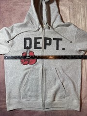 Authentic Gallery Dept Boxing Logo Full Zip Hoodie Gray Men’s Small Designer