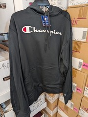 Champion S220 Men’s Color Block Sweatshirt Hoodie Black 2XL XXL NEW