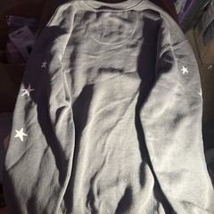 O R Gray Graphic Print Stars Pullover Sweatshirt Crew Neck Long Sleeve XXL Teens