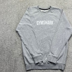 Gymshark Sweatshirt Mens Small Grey Apollo Crewneck Workout Gym Spellout Logo