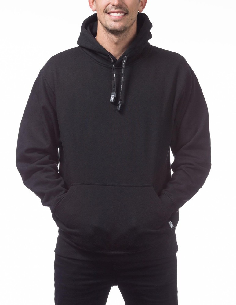 Pro Men’s Black Club Heavyweight Pullover Hoodie 13oz L