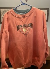 Vintage 90s Leisure Line New Zealand Em Logo Sweatshirt,Size XL, Orange
