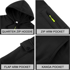 Men’s Fleece Workout Athletic Pullover Hoodie Long Sleeve Basic w/Kanga Pocket