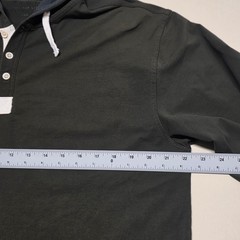 BYLT Premium Basics Mens XL Dk Green Drop Cut Long Sleeve Hooded Henley LUX