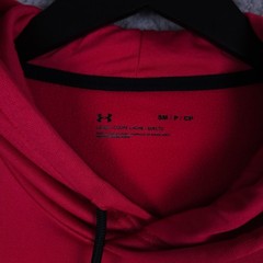 Under Armour Hoodie Mens Small Red Loose Fit Fleece Hooded Sweatshirt Active Gym