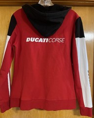 DUCATI CORSE Mens M Hoodie Full Zip Front Track Jacket, Sweat Jacket Red & Black
