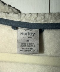 Hurley Men’s Long Sleeve Half Zip Sherpa Anorak Hoodie Size M