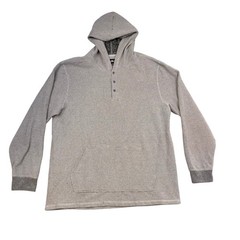 ONeill Mens XXL Waffle Knit Henley Hoodie Gray Thermal Pullover Standard Fit